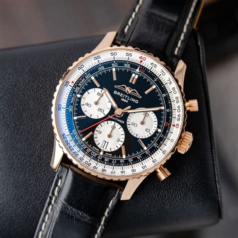 breitling navitimer 01 46mm rose gold|breitling navitimer gold price.